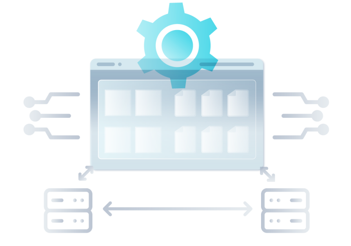 Schematische Darstellung einer API-Anbindung für ein zentrales Digital Asset Management und externe Systeme